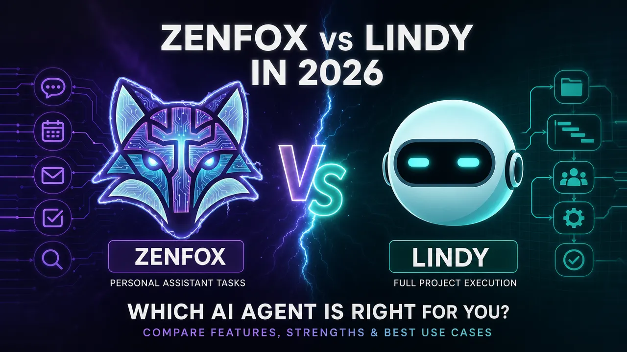 Zenfox vs Lindy in 2026: Personal Assistant Tasks vs Full Project Execution